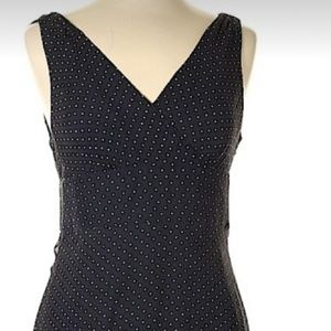 J. Crew Navy Blue Silk Polka Dot Dress